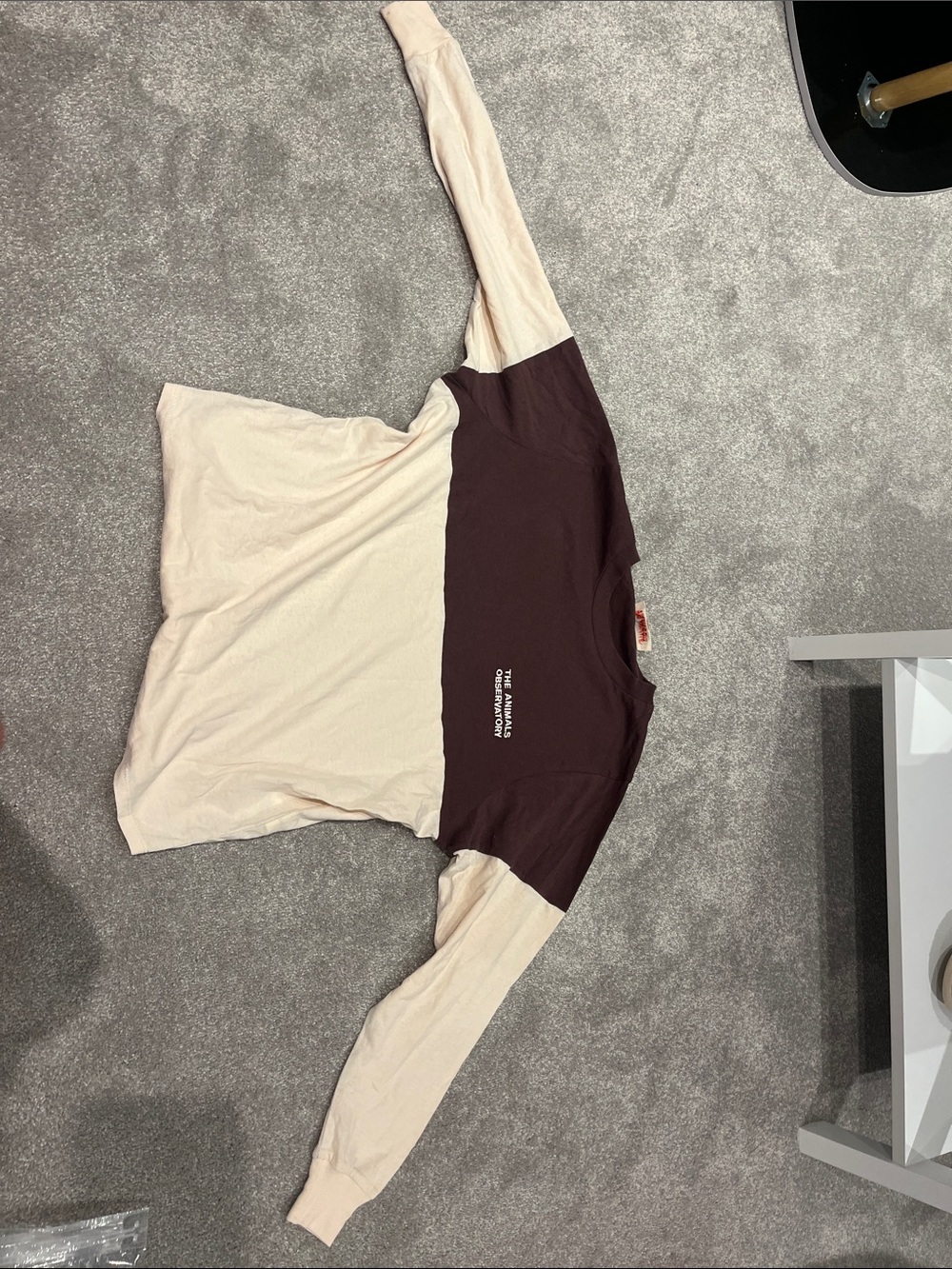 The Animals Observatory Long Sleeve Tee in Beige and Dark Brown - Kids